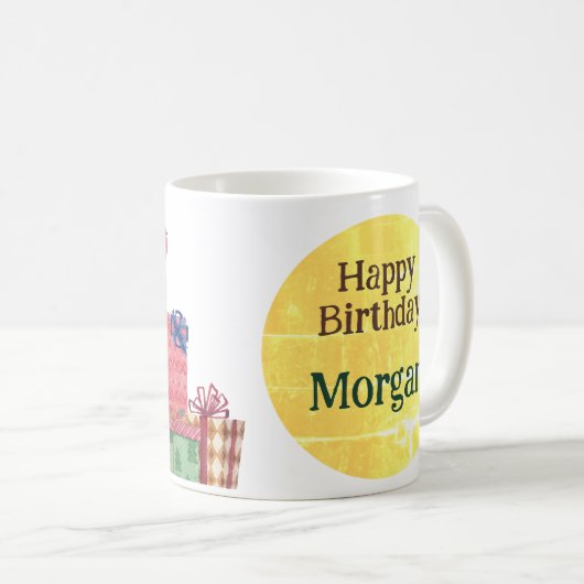 Custom Tasse Happy Birthday Wasserfarbengeschenke  (VorderseiteRechts)