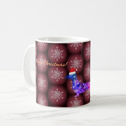 Custom Tasse Snowflake Dackel (Vorderseite Links)