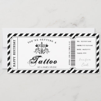 Custom Tattoo Geschenkgutschein Vorlage