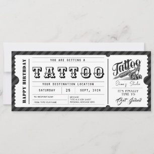 Custom Tattoo Geschenkkarte Ticket Gutschein Einladung
