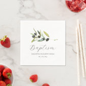 Custom Taufe Napkins einfache Olive Branch Serviette (Beispiel)
