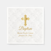 Custom Taufen in White and Gold Serviette (Vorderseite)