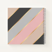 Custom Taupe Beige Grau Rosa Rosa Streifen Notizblock (Rückseite)
