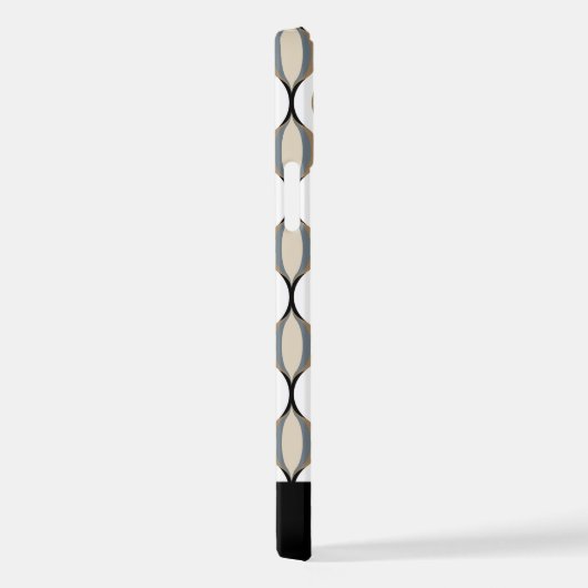 Custom Taupe Beige Tan Gray White Ogee Waves iPhone Hülle (Rechte Seite)