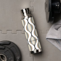 Custom Taupe Beige Tan Gray White Ogee Waves
