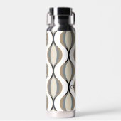 Custom Taupe Beige Tan Gray White Ogee Waves Trinkflasche (Vorne)