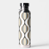 Custom Taupe Beige Tan Gray White Ogee Waves Trinkflasche (Rechts)