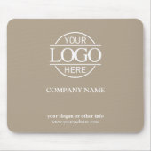 Custom Taupe Promotional Company Business Logo Mousepad (Vorne)