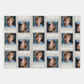 Custom Taupe Weihnachts Foto Wrapping Paper Sheets Geschenkpapier Set (Vorderseite 2)