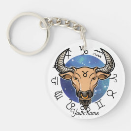 Custom Taurus & Virgo Zodiac Keychain Schlüsselanhänger