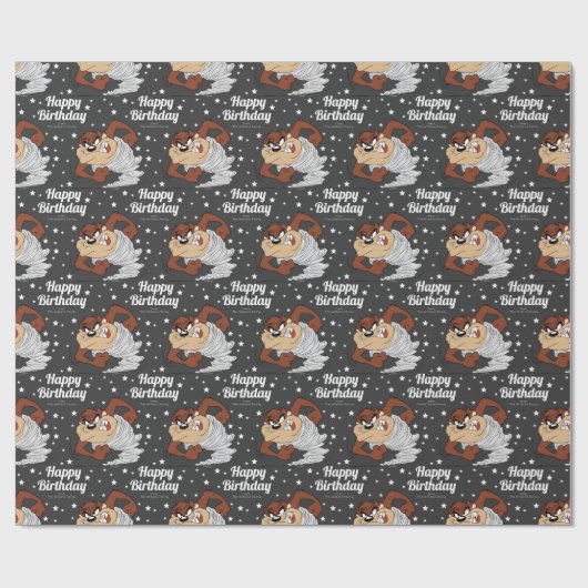 Custom TAZ™ Happy Birthday Wrapping Paper Geschenkpapier (Flach)