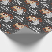 Custom TAZ™ Happy Birthday Wrapping Paper Geschenkpapier (Ecke)