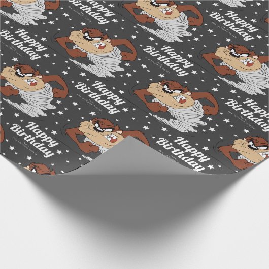 Custom TAZ™ Happy Birthday Wrapping Paper Geschenkpapier (Ecke)