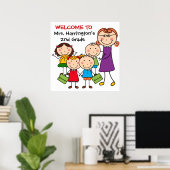 Custom Teacher and Students Willkommen bei Class P Poster (Heimbüro)