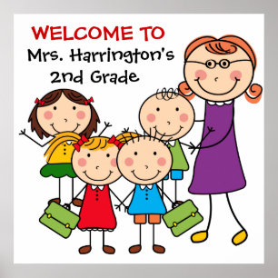 Custom Teacher and Students Willkommen bei Class P Poster