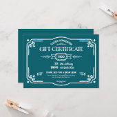 Custom Teacher Appreciation Gift Certificate Karte (Vorderseite/Rückseite Beispiel)
