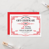 Custom Teacher Appreciation Gift Certificate Karte (Vorderseite/Rückseite Beispiel)