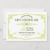 Custom Teacher Appreciation Gift Certificate Karte (Vorderseite)