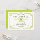 Custom Teacher Appreciation Gift Certificate Karte (Vorderseite/Rückseite Beispiel)