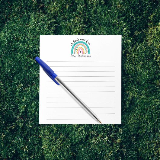 Custom Teacher Appreciation Rainbow with Pencil Notizblock