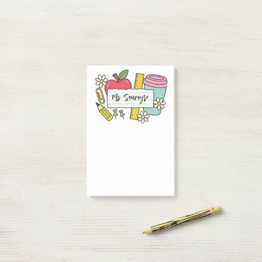 Custom Teacher Back to School & Teacher  Post-it Klebezettel (Auf Schreibtisch)