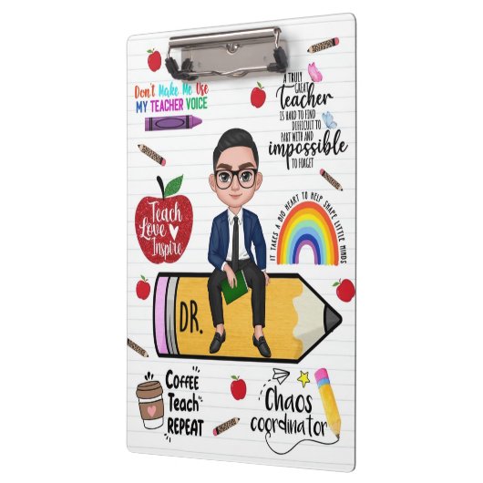 Custom Teacher Clipboard Back to School For Him Klemmbrett (Links)