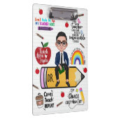Custom Teacher Clipboard Back to School For Him Klemmbrett (Rechts)