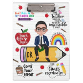 Custom Teacher Clipboard Back to School For Him Klemmbrett (Vorderseite)