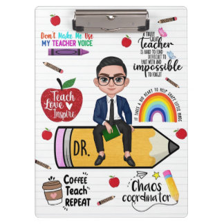 Custom Teacher Clipboard Back to School For Him Klemmbrett