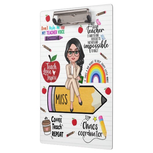 Custom Teacher Clipboard – Back to School Gift Klemmbrett (Links)