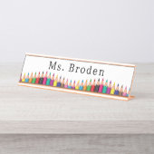 Custom Teacher Crayon Name zurück zur Schule Schreibtischnamensplakette (Vorderseite )