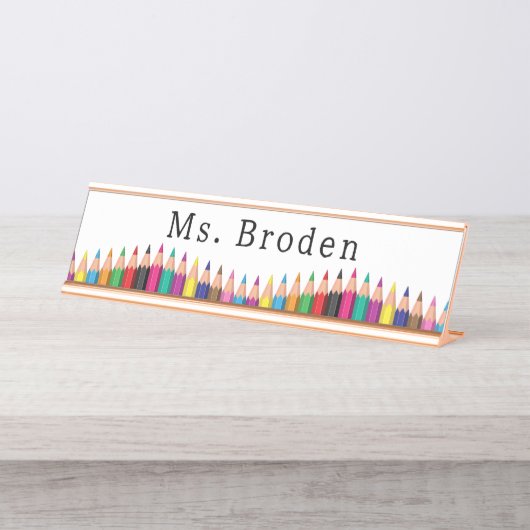 Custom Teacher Crayon Name zurück zur Schule Schreibtischnamensplakette (Vorderseite )