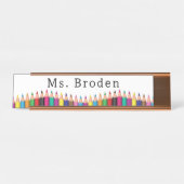 Custom Teacher Crayon Name zurück zur Schule Schreibtischnamensplakette (Vorderseite )