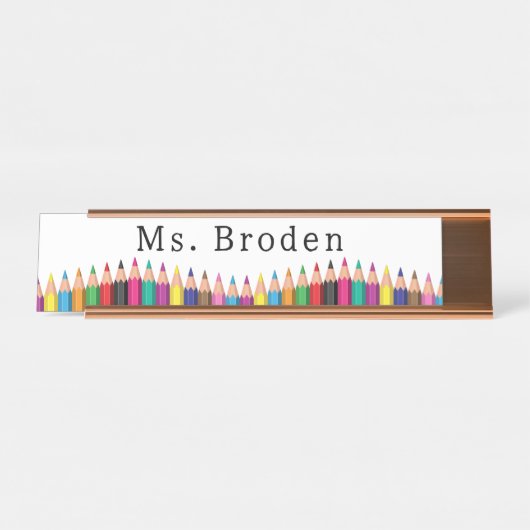 Custom Teacher Crayon Name zurück zur Schule Schreibtischnamensplakette (Vorderseite )