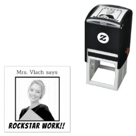 Custom Teacher Foto Rockstar Work Student Lehrer Permastempel