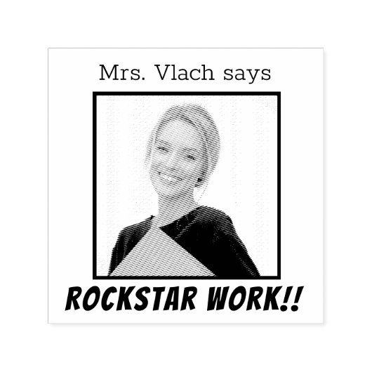 Custom Teacher Foto Rockstar Work Student Lehrer Permastempel (Design)
