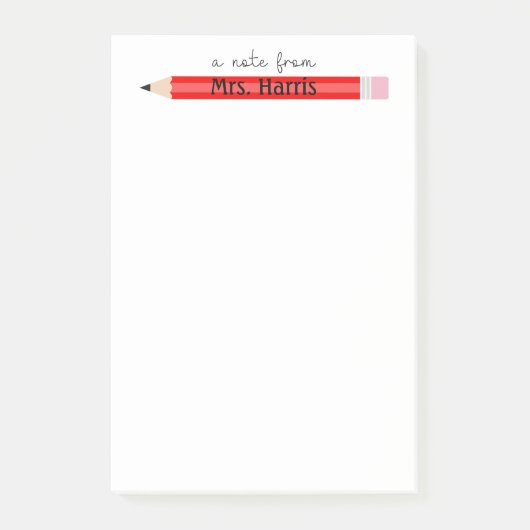 Custom Teacher Geschenk "A Note from" Stift Es Post-it Klebezettel (Vorderseite)