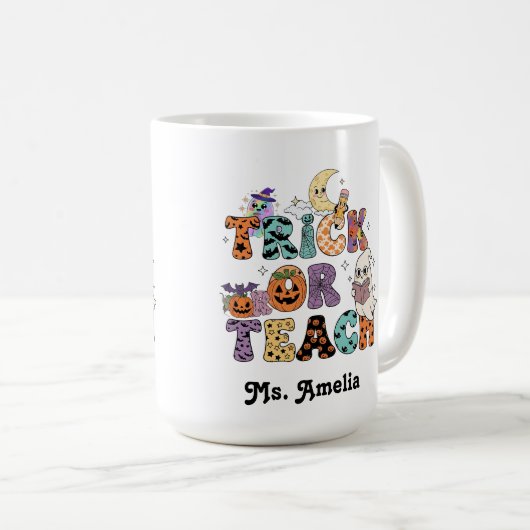 Custom Teacher Mug, Custom Teacher Gift, Hallow Kaffeetasse (VorderseiteRechts)