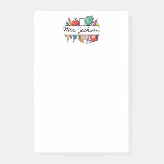 Custom Teacher Name Back to School Post-it Klebezettel (Vorderseite)