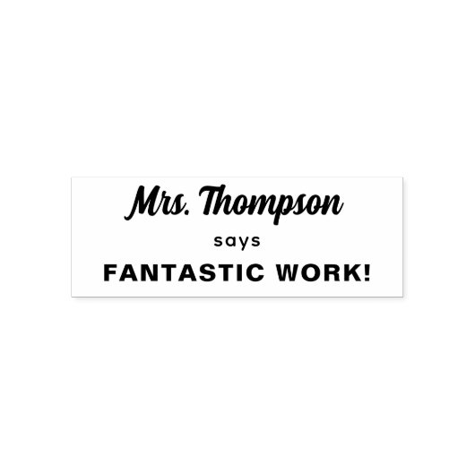 Custom Teacher Name Fantastische Arbeit! Permastempel (Design)