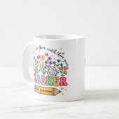 Custom Teacher Name Floral Mug "Teach Love Grow" Kaffeetasse (Vorderseite Links)