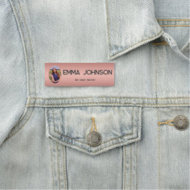 Custom Teacher Name with Photo – Rose Gold  Namensschild