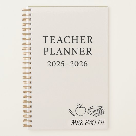 Custom Teacher Planner 2025-2026 - Personalisiert Planer (Vorderseite)