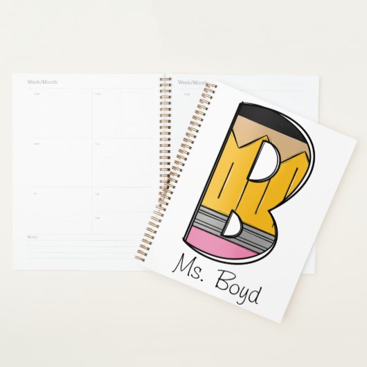 Custom Teacher Planner with Pencil Initial Planer (Anzeige)