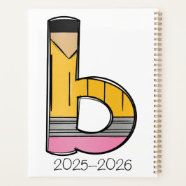Custom Teacher Planner with Pencil Initial Planer