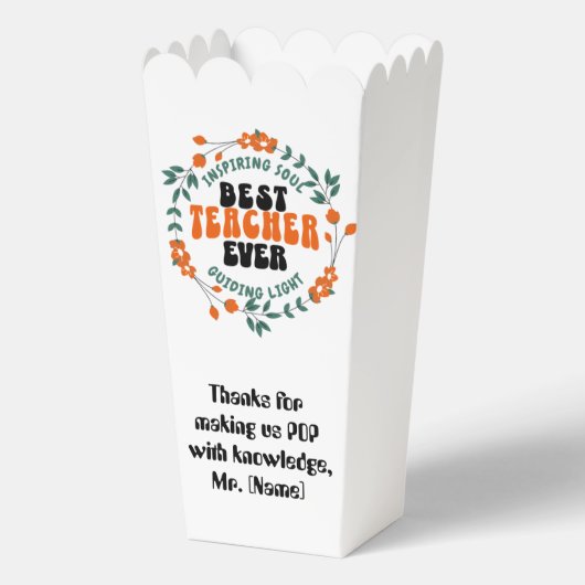 Custom Teacher Popcorn Box Gefallen Geschenkschachtel (Vorderseite)