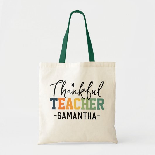 Custom Teacher Tasche, Erntedank & Weihnachtsgesch Tragetasche (Vorne)
