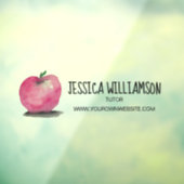 Custom Teacher Tutor Sign Watercolor Apple  Fensteraufkleber (Blatt 3)