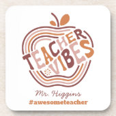 Custom Teacher Vibes Boho Apple Phantastisch Teach Getränkeuntersetzer (Vorderseite)