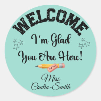Custom Teacher Welcome Sticker - Ich bin froh, das